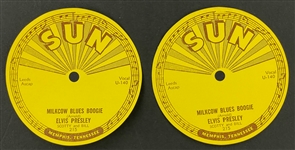 1955 Two Unused Record Labels for Elvis Presley's Sun 215 “Milkcow Blues Boogie” 45 Single