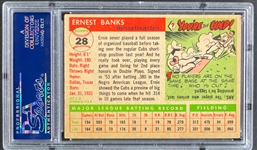 1955 Topps #28 Ernie Banks - PSA Authentic