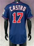 2006 Juan Castro Minnesota Twins Game Used Blue Home Jersey - with 34 on Sleeve in Honor of Kirby Puckett