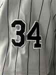 2006 Juan Castro Minnesota Twins Game Used Pinstripe Road Jersey - with 34 on Sleeve in Honor of Kirby Puckett