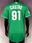 2020 Juan Castro Philadelphia Phillies St. Patrick's Day Green Coaches Jersey