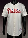 2010 Juan Castro Philadelphia Phillies Game Used Home Pinstripe Jersey - with 36 Robin Roberts Memorial Patch