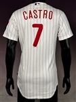 2010 Juan Castro Philadelphia Phillies Preseason Home Pinstripe Jersey