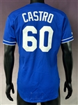 1995/96 Juan Castro Los Angeles Dodgers Spring Training Game Used Jersey - Royal Blue Style 
