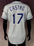 1999 Juan Castro Los Angeles Dodgers Road Jersey - With Pee Wee Reese and Ron Cey Patches