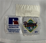1997 Juan Castro Los Angeles Dodgers Home Jersey - With Jackie Robinson 50th Anniversary Patch