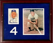 Duke Snider Single Signed Baseball and Signed Perez Steel Postcard in Framed Display (JSA)