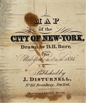 1834 Pocket Map of the City of New York by D. H. Burr