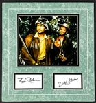 <em>Davey Crockett</em> Display with Buddy Ebsen and Fess Parker Signed Index Cards (JSA)