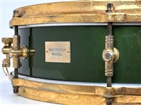 Gretsch 4x14 Max Roach Snare Drum in RARE Cadillac Nitron Green with 24k Gold Hardware