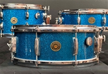 Gretsch 1950's Snare Drum Trio, 4x14, 5.5x14, 6.5x14 in BLUE Sparkle Finish