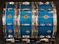 Gretsch 1950's Snare Drum Trio, 4x14, 5.5x14, 6.5x14 in BLUE Sparkle Finish
