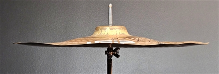 Charlie Watts Signed 18 UFIP Cymbal Used on 2006 Rolling Stones World Tour and Scorcese <em>Shine a Light</em> Documentary