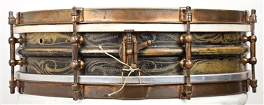 Ludwig 1920's 4x14 Black Beauty Snare Drum Owned by Papa Jo Jones and Several of the Most Prominent Drummers in History