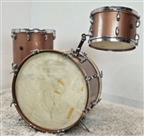Larry Bunker's Gretsch 1950's Round Badge Drum Kit; 8x12, 14x14, 14x20; 3 ply shells; Copper Mist finish