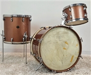 Larry Bunker's Gretsch 1950's Round Badge Drum Kit; 8x12, 14x14, 14x20; 3 ply shells; Copper Mist finish
