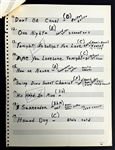 Scotty Moore's Signed Set List from Elvis Presley's 1961 Ellis Auditorium Memphis Charity Concert