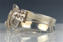 Elvis Presley Owned Stunning Ornate Aztec Sterling Silver Bracelet by Noted Jewelry Designer Alfredo Villasana 