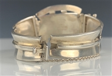 Elvis Presley Owned Stunning Ornate Aztec Sterling Silver Bracelet by Noted Jewelry Designer Alfredo Villasana 