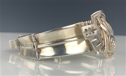 Elvis Presley Owned Stunning Ornate Aztec Sterling Silver Bracelet by Noted Jewelry Designer Alfredo Villasana 