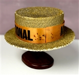 1970 ELVIS NOW INTERNATIONAL Orange Satin Band Straw Hat Painted Gold and Signed By Colonel Parker! (Beckett Authentic)