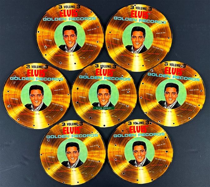 1963 <em>Elvis Golden Records Vol. 3</em> Ceiling Hangers (7) Likely Displayed at Colonel Parkers Hollywood Office