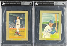 Ted Williams and Stan Musial Signed Perez-Steele Postcards (7) (ALL Encapsulated Beckett Authentic)