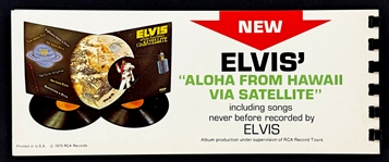 1973 RCA Victor Elvis <em>Aloha From Hawaii Via Satellite</em> Original Unused Record Store Banner, Record and Elvis Record Catalog