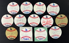 1970s-80s Los Angeles Dodgers Signed Baseball Stickers and Cuts Collection (41) (Beckett Authentic)
