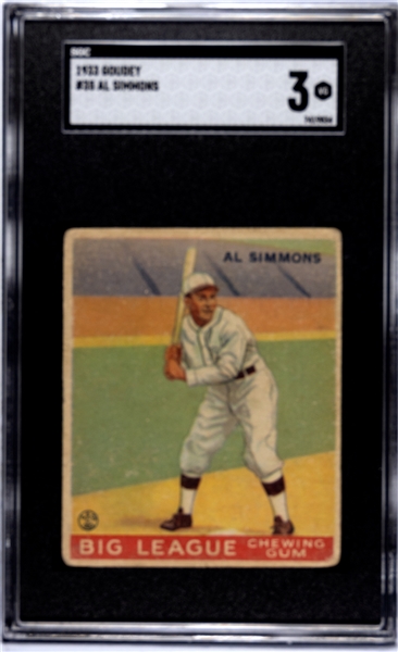 1933 Goudey #35 Al Simmons - SGC VG 3